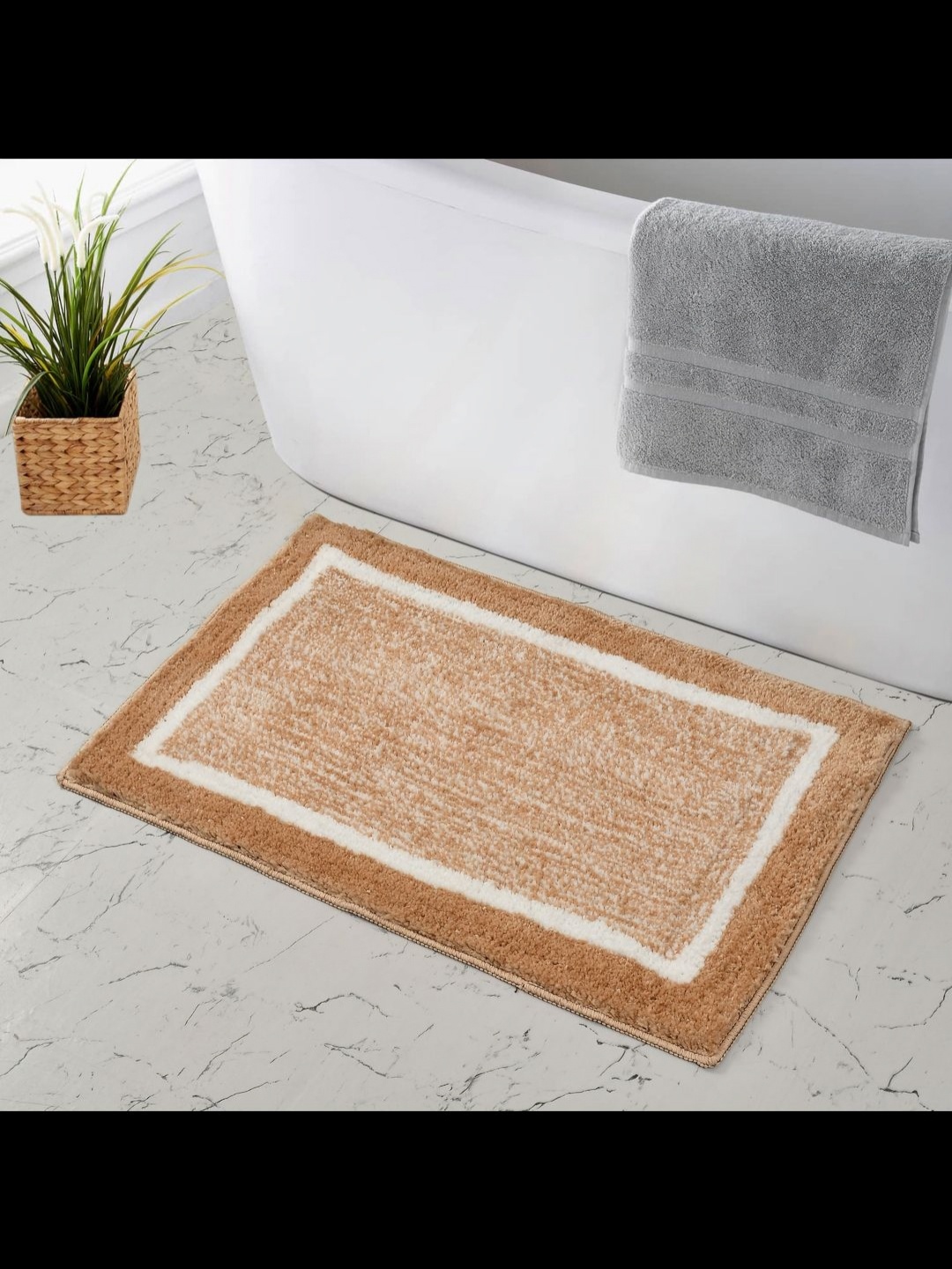 

MAA HOME CONCEPT Beige & White Patterned Anti-Skid Doormat