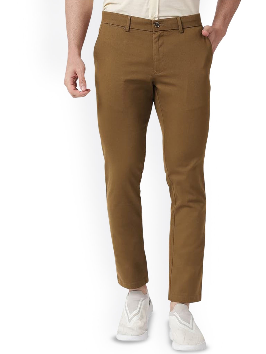 

Basics Men Comfort Pleated Trousers, Brown