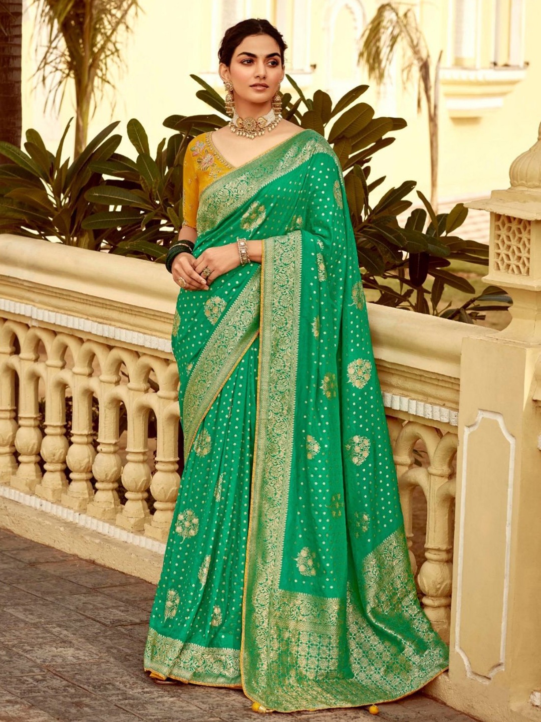 

DEVATITHI Green Banarasi Silk Saree