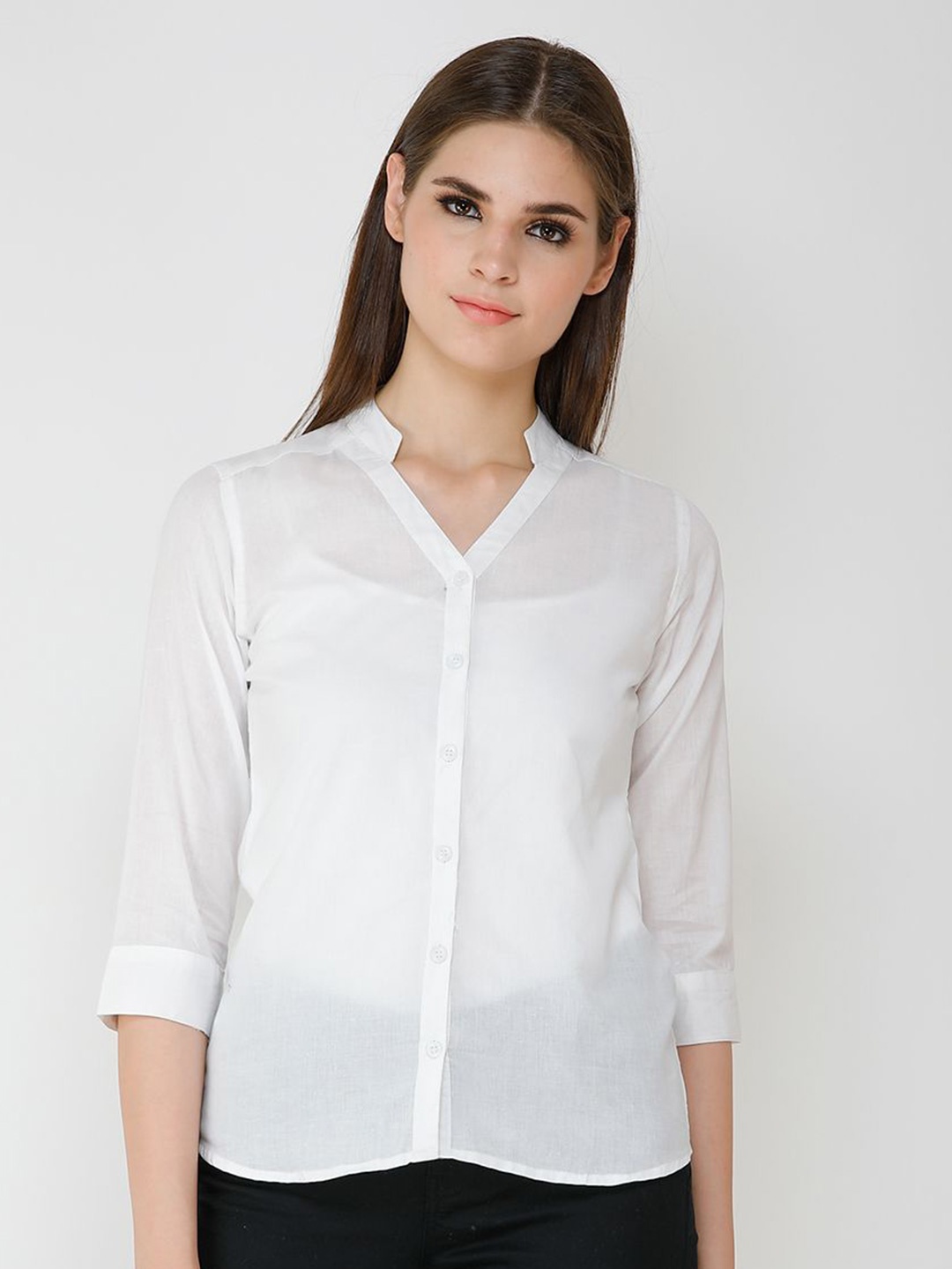

Moda Rapido Women Slim Fit Opaque Casual Shirt, White