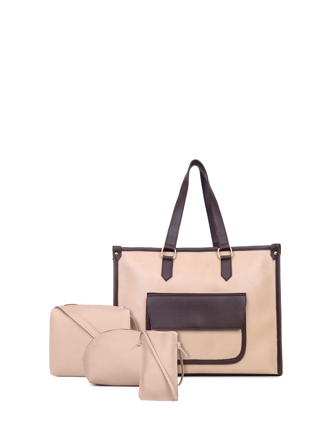 

LEGAL BRIBE PU Structured Tote Bag, Beige