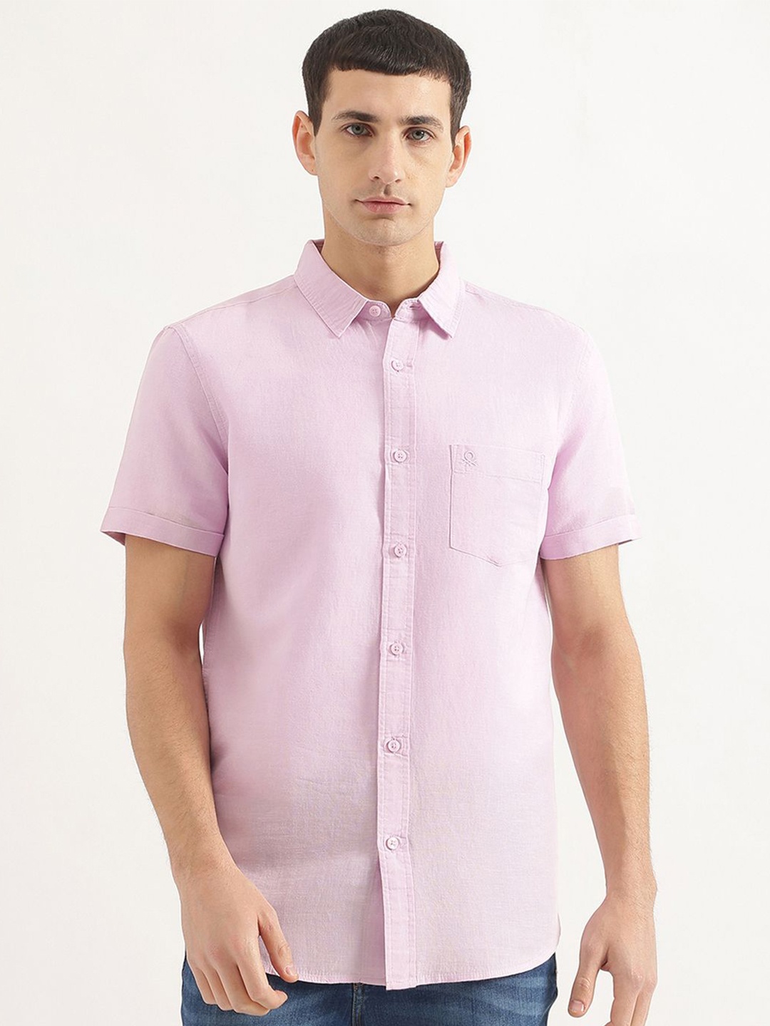

United Colors of Benetton Men Opaque Casual Shirt, Pink