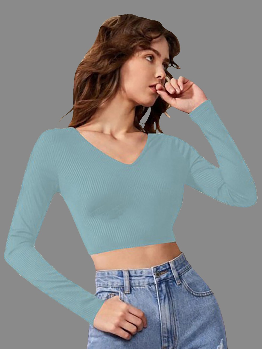 

Dream Beauty Fashion Women Crop Fitted Top, Teal