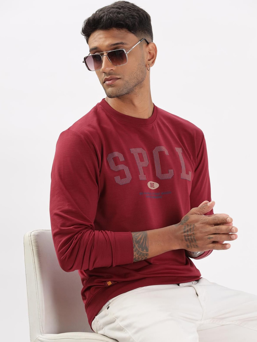 

COLOR HUNT Men Sweatshirt, Maroon