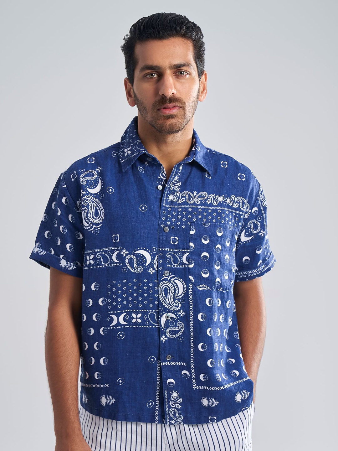 

Terra Luna Men Opaque Printed Casual Shirt, Multi