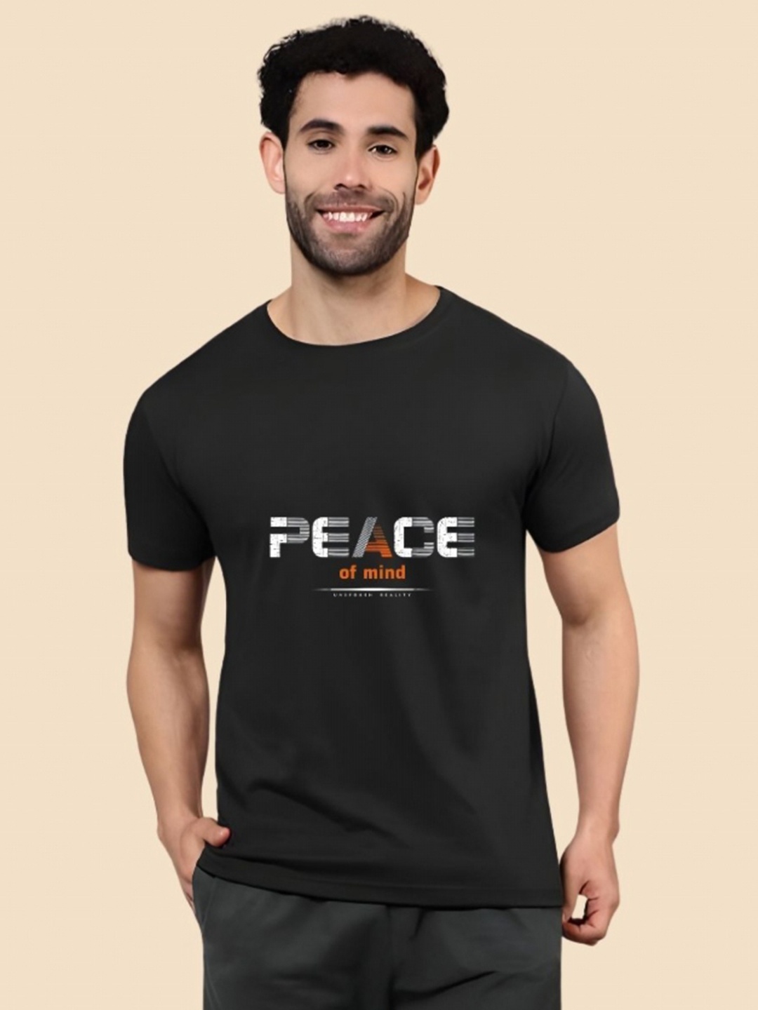 

SZN Men Typography Printed Round Neck Cotton T-shirt, Black
