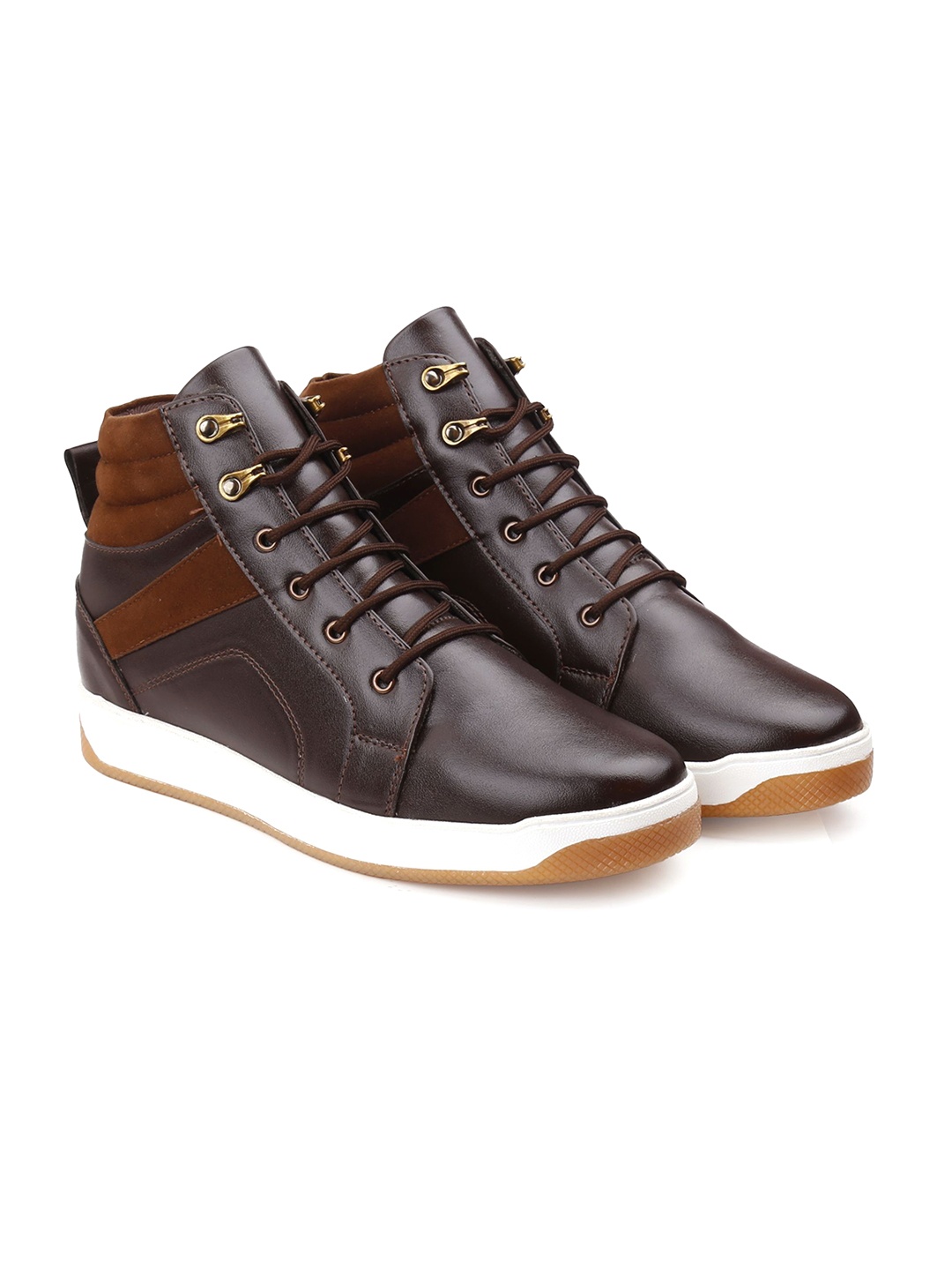 

Bxxy Men 8 Cm Hidden Elevator Height Increasing Casual Sneaker Lace-up Shoes, Brown