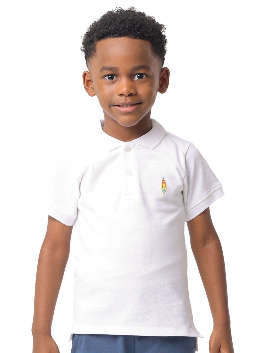 

Nuego Boys Bio Finish Solid Polo Collar Cotton T-shirt, White