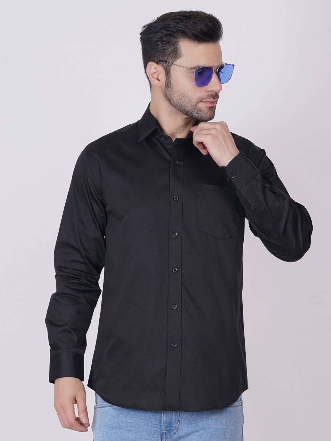 

ASHTOM Men Standard Opaque Casual Shirt, Black