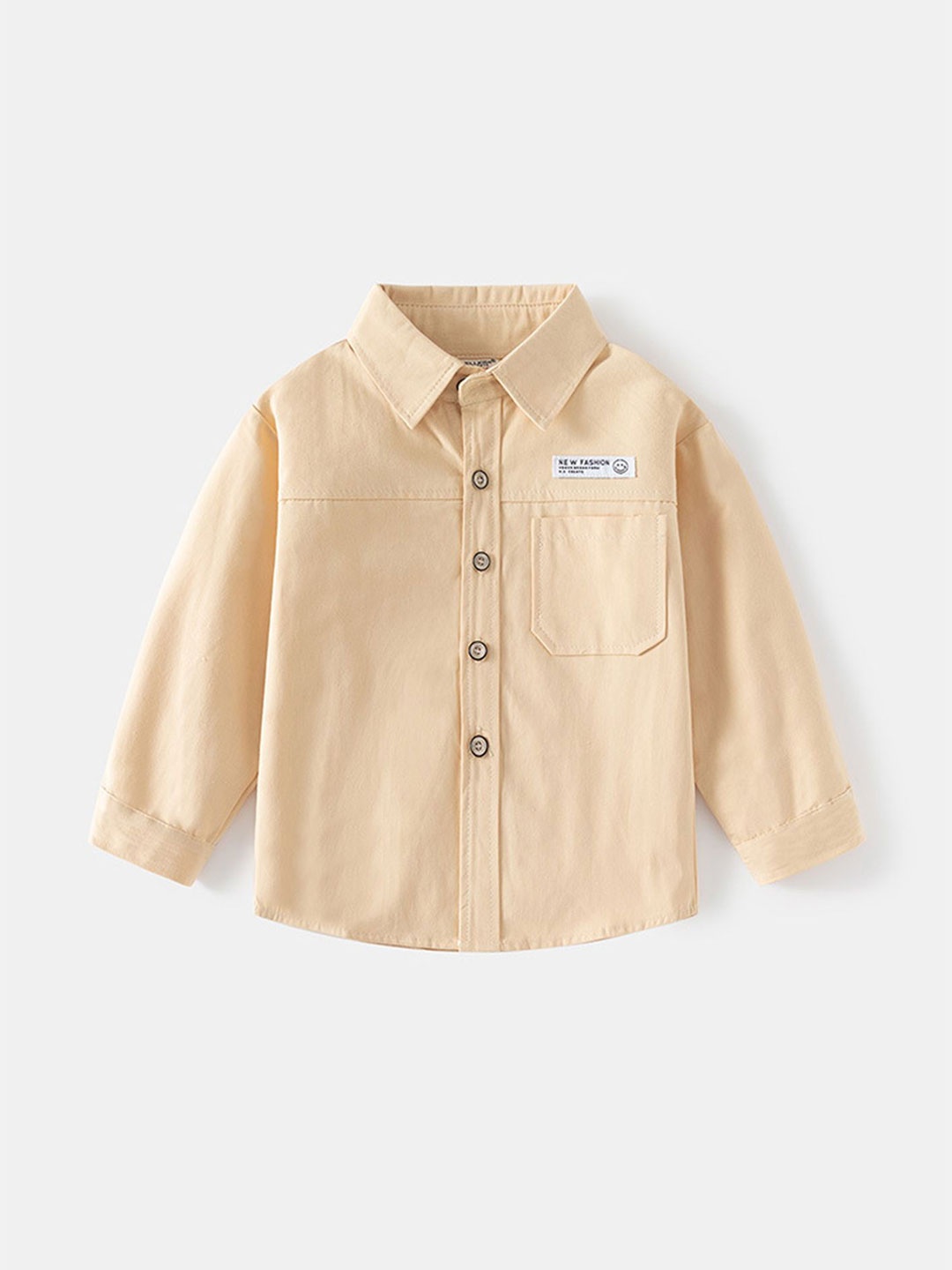 

LULU & SKY Boys Opaque Casual Shirt, Beige