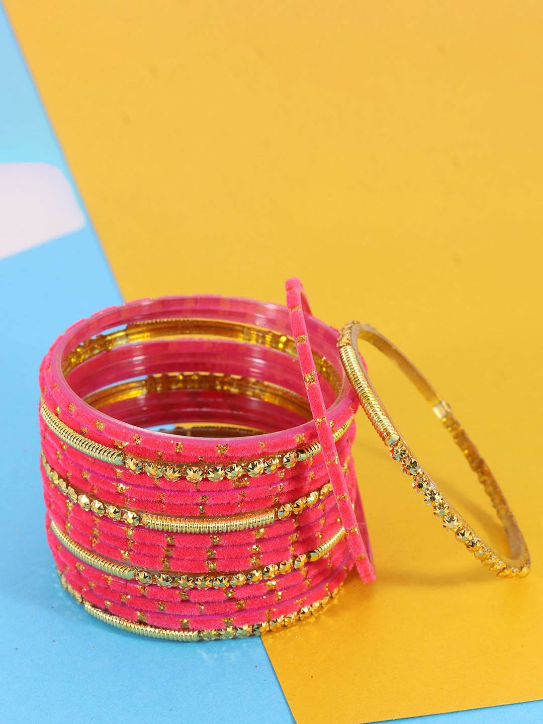 

ZULKA Set Of 34 Embellished Bangles, Rose