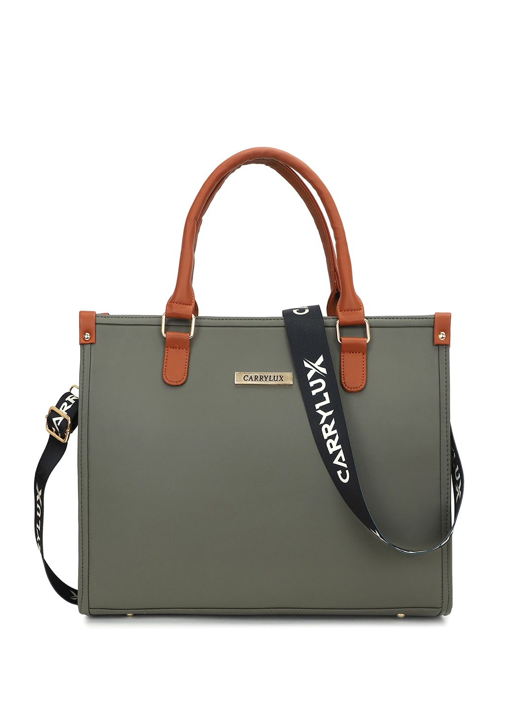 

CarryLux PU Structured Tote Bag with Tasselled, Khaki