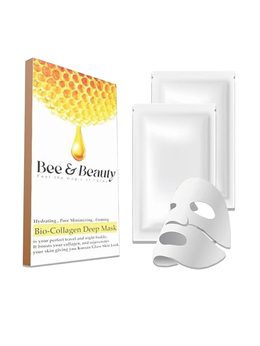 

Bee & Beauty Set Of 2 Hydrating Bio-Collagen Real Deep Sheet Masks, Yellow