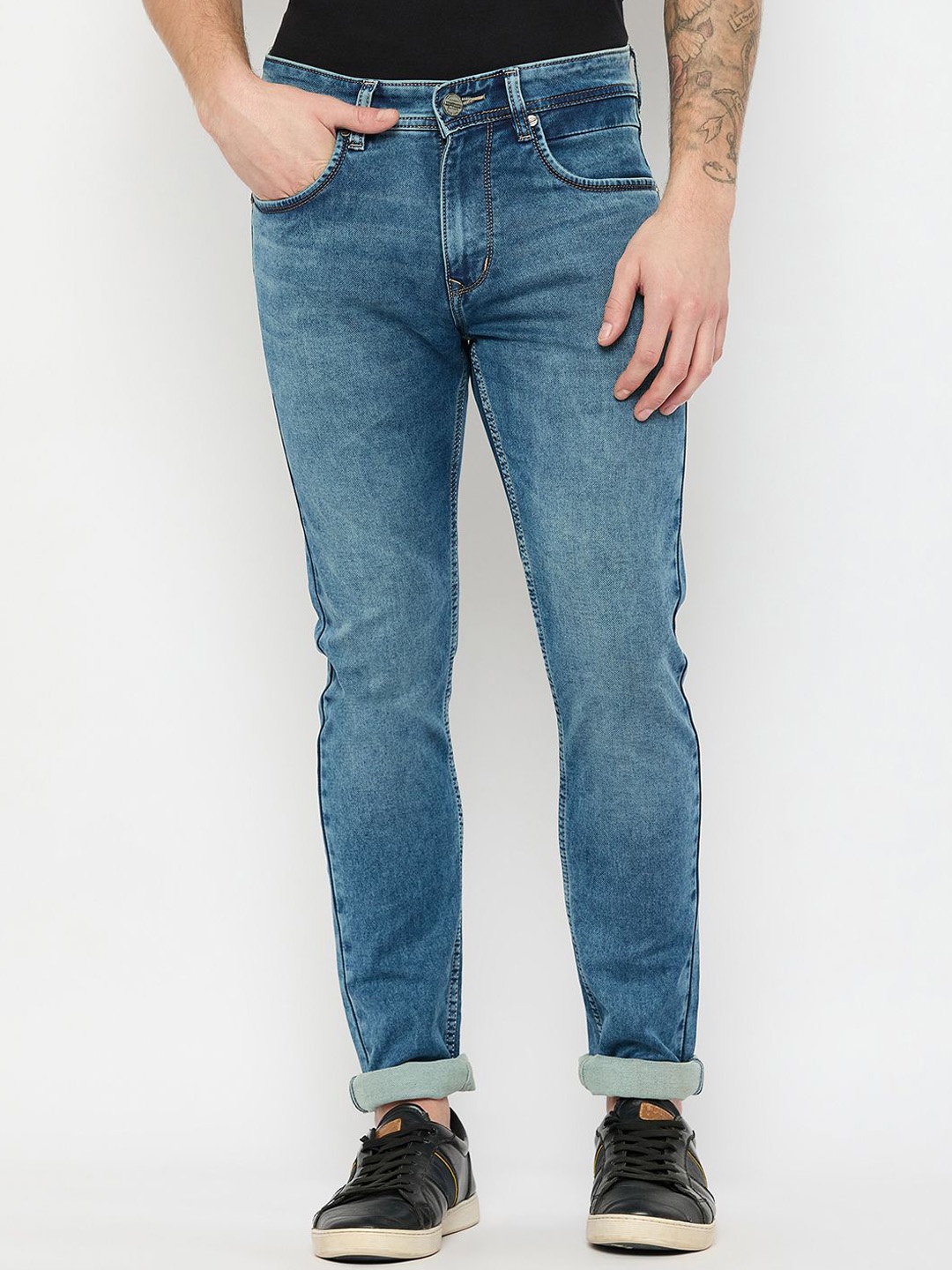

Duke Men Slim Fit Light Fade Stretchable Jeans, Blue