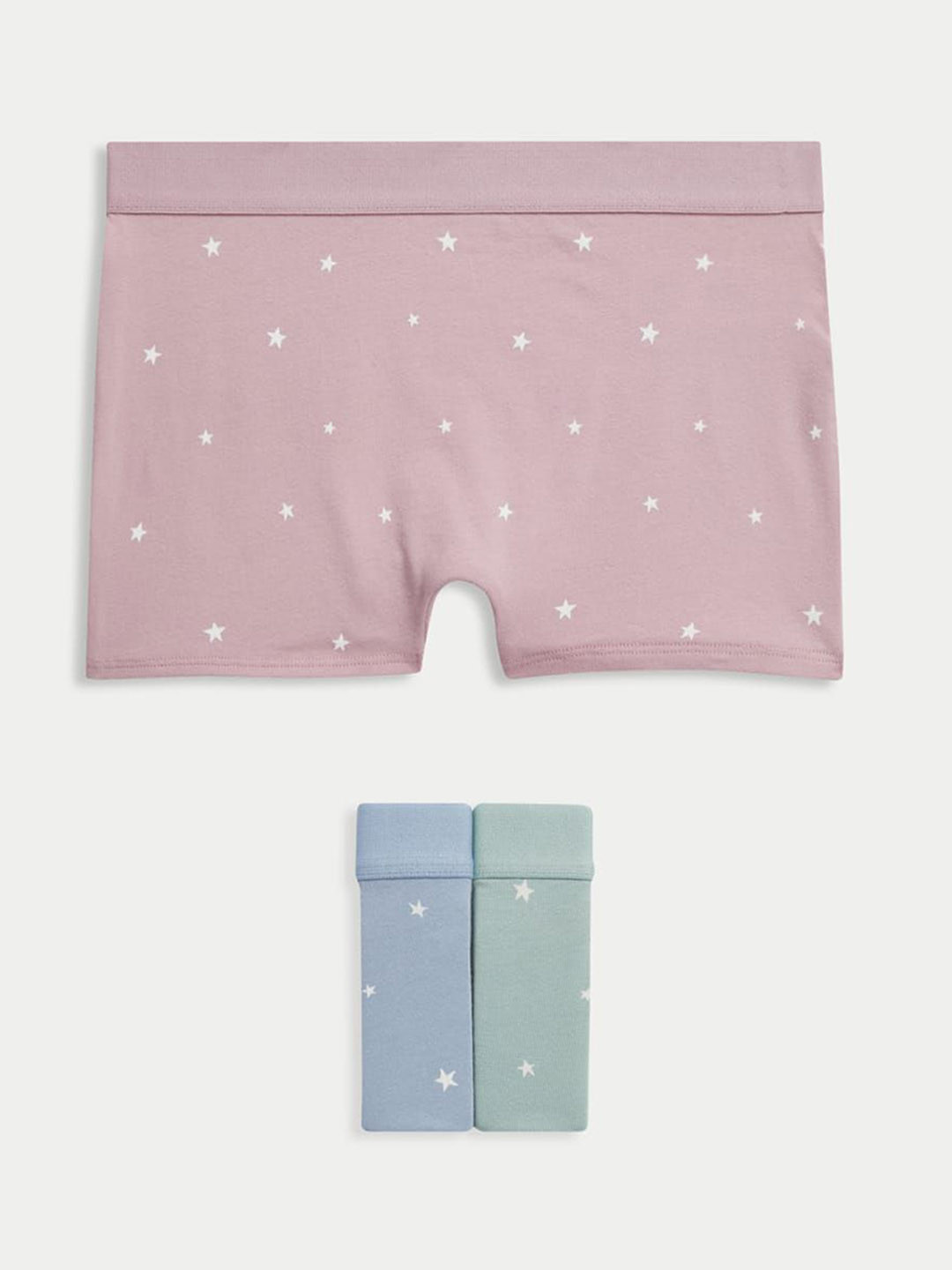 

Marks & Spencer Girls Pack Of 3 Printed High-Rise Boy Shorts Briefs T711991DMULTI, Purple