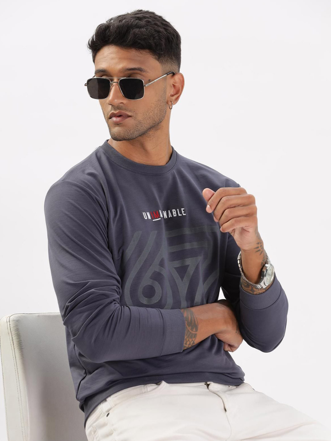 

COLOR HUNT Men Sweatshirt, Grey