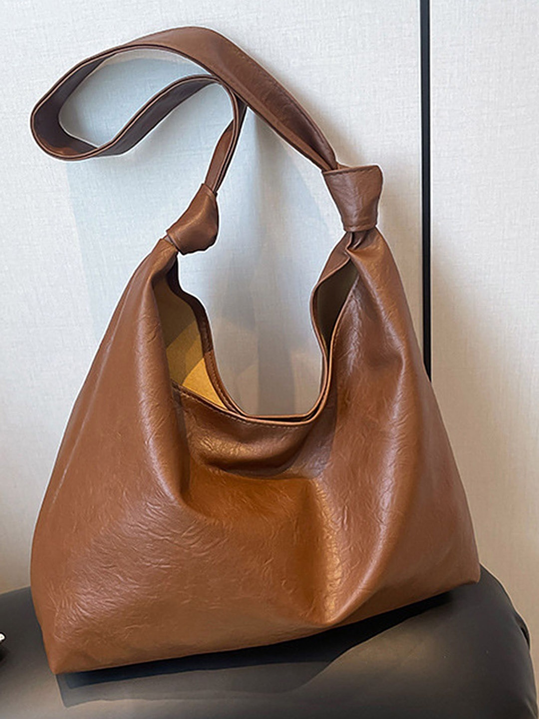 

LULU & SKY Embellished PU Shopper Hobo Bag with Fringed, Brown