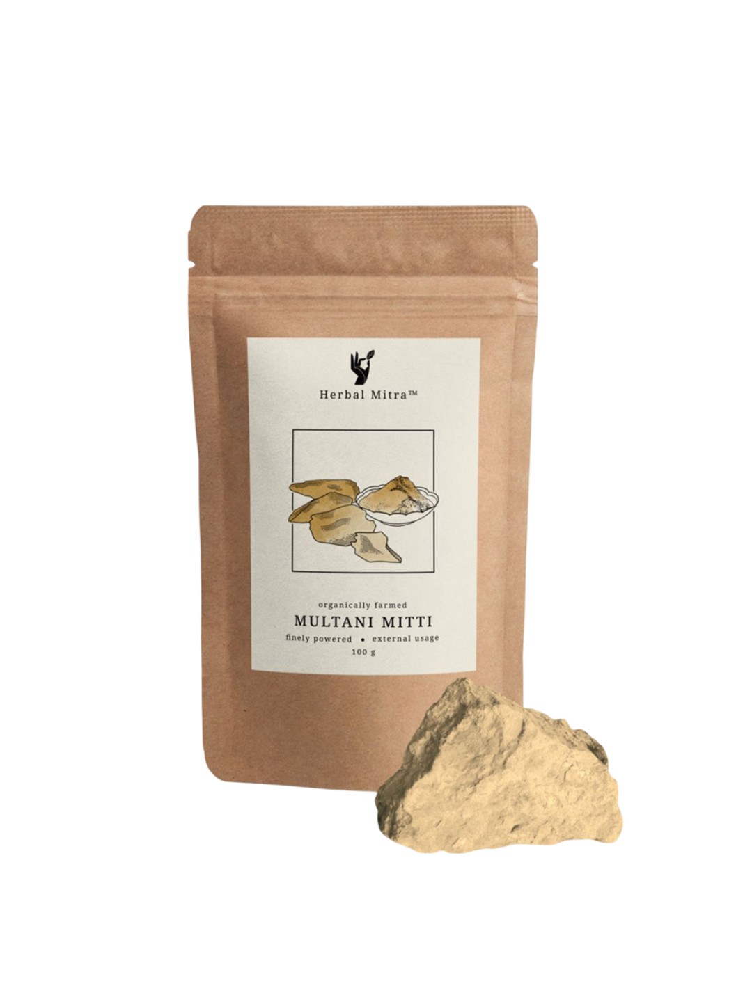 

Herbal Mitra Natural Multani Mitti Powder For Skin - 100 g, Brown