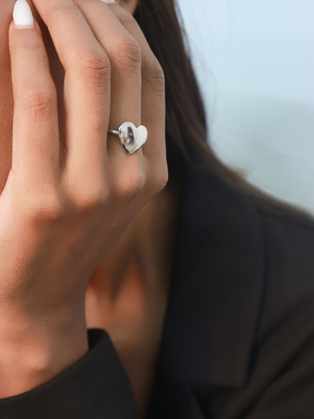 

House of Pehr Women Heart Shaped 92.5 Sterling Silver Charm Ring