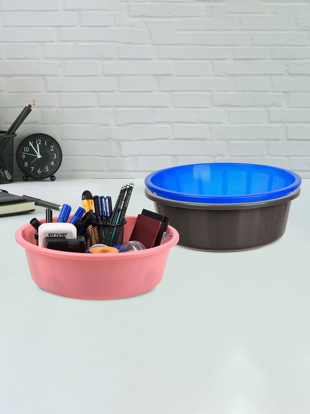 

Kuber Industries Grey & Blue 3 Pieces Regular Desk Organisers