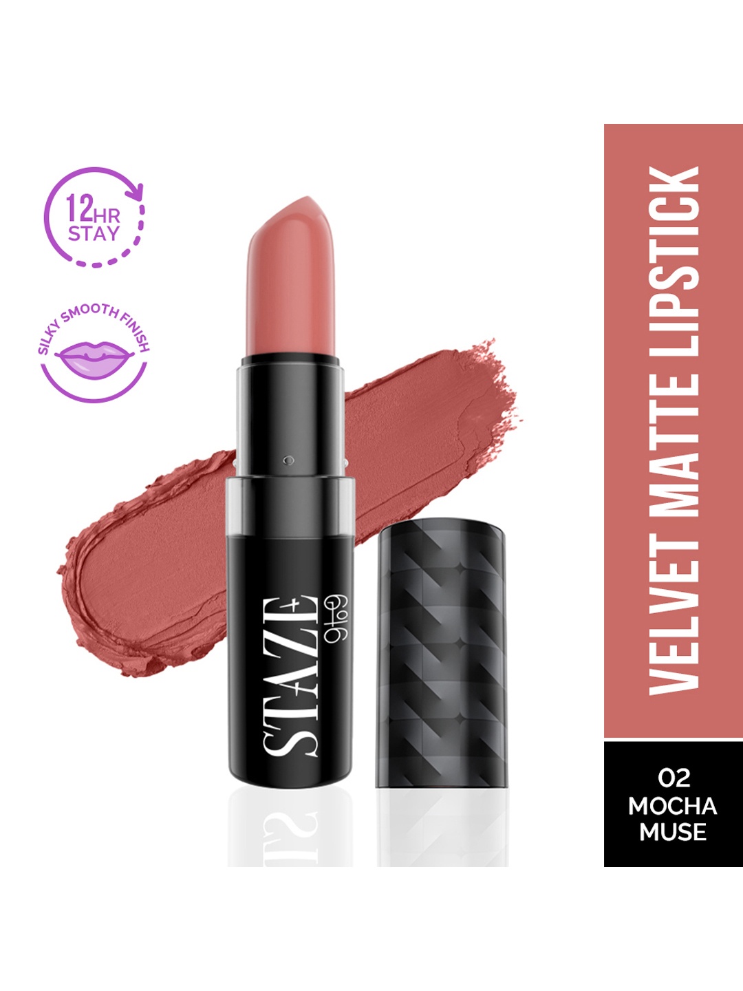 

STAZE 9to9 Velvet Kiss Matte Intense Color Lipstick 3.8 g - Mocha Muse 02, Brown