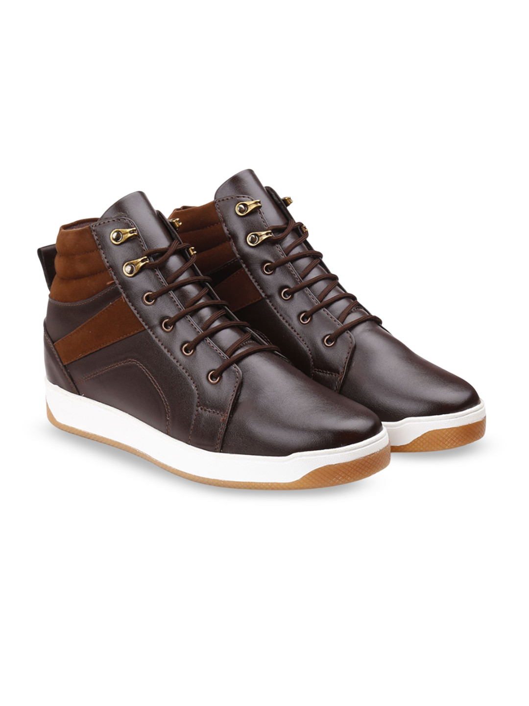

Bxxy Men 8 Cm Hidden Elevator Height Increasing Casual Sneaker Lace-up Shoes, Brown