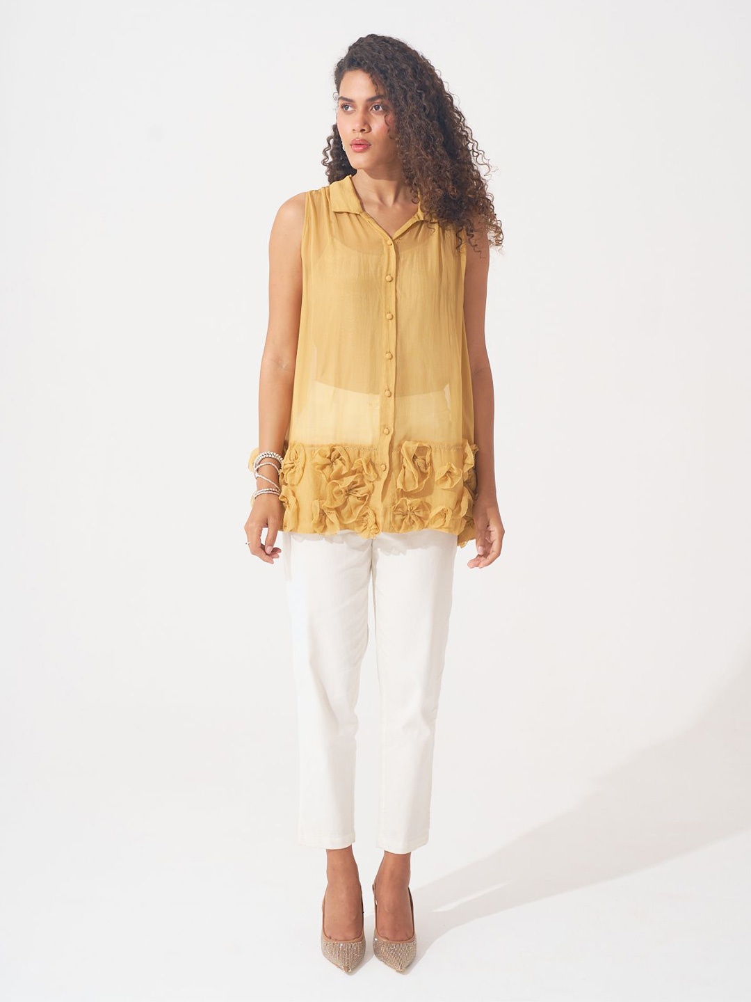 

Western Era Shirt Style Top, Gold