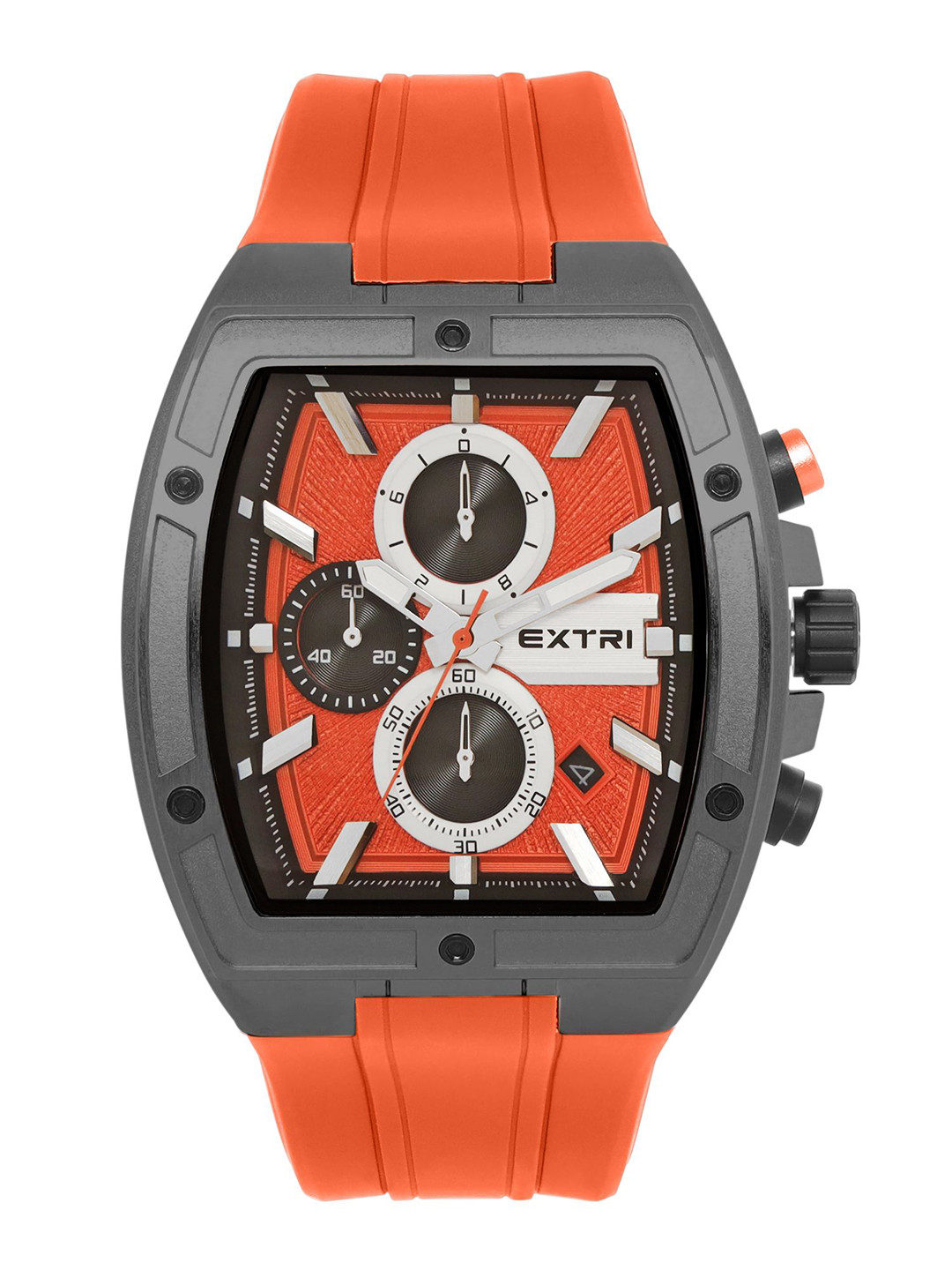 

EXTRI Men Dial & Textured Straps Analogue Watch X6089-B, Orange