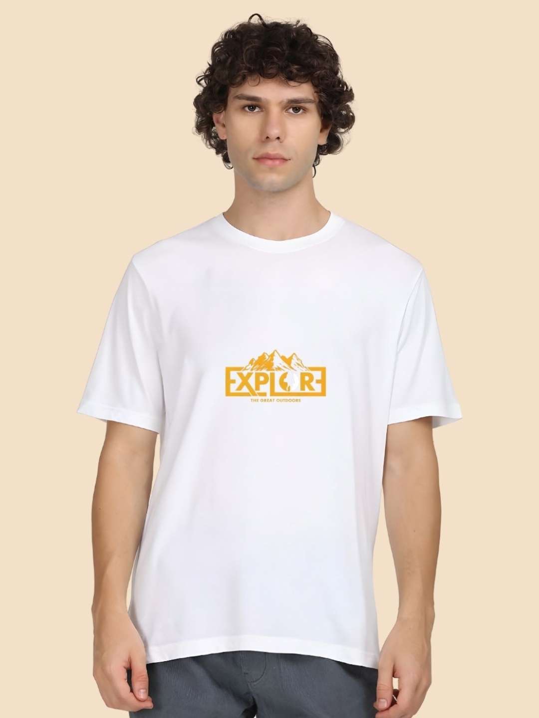 

SZN Men Typography Printed Round Neck Cotton T-shirt, White