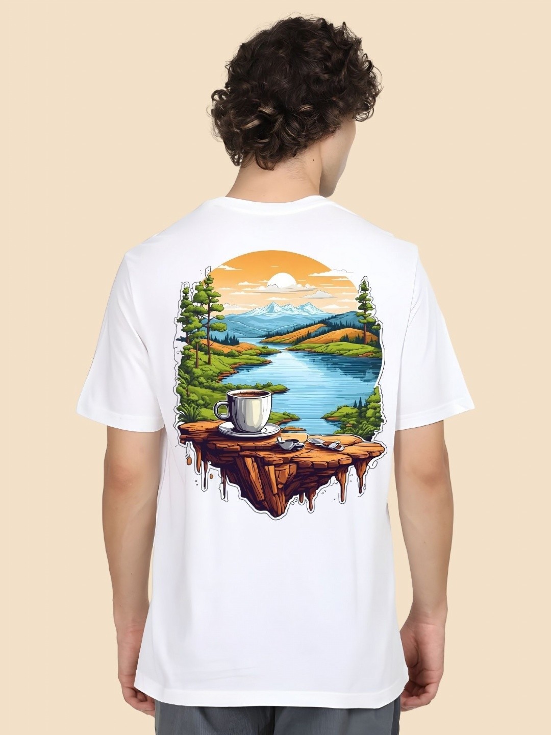 

SZN Men Graphic Printed Round Neck Cotton T-shirt, White