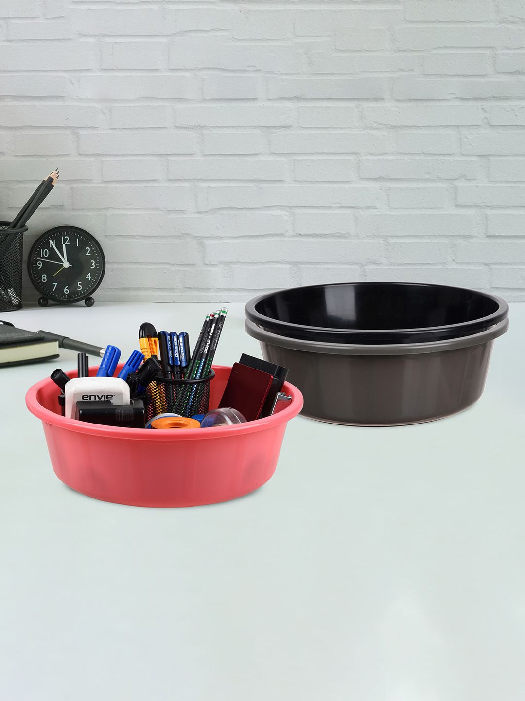 

Kuber Industries Grey and Black 3 Pieces Desk Organisers