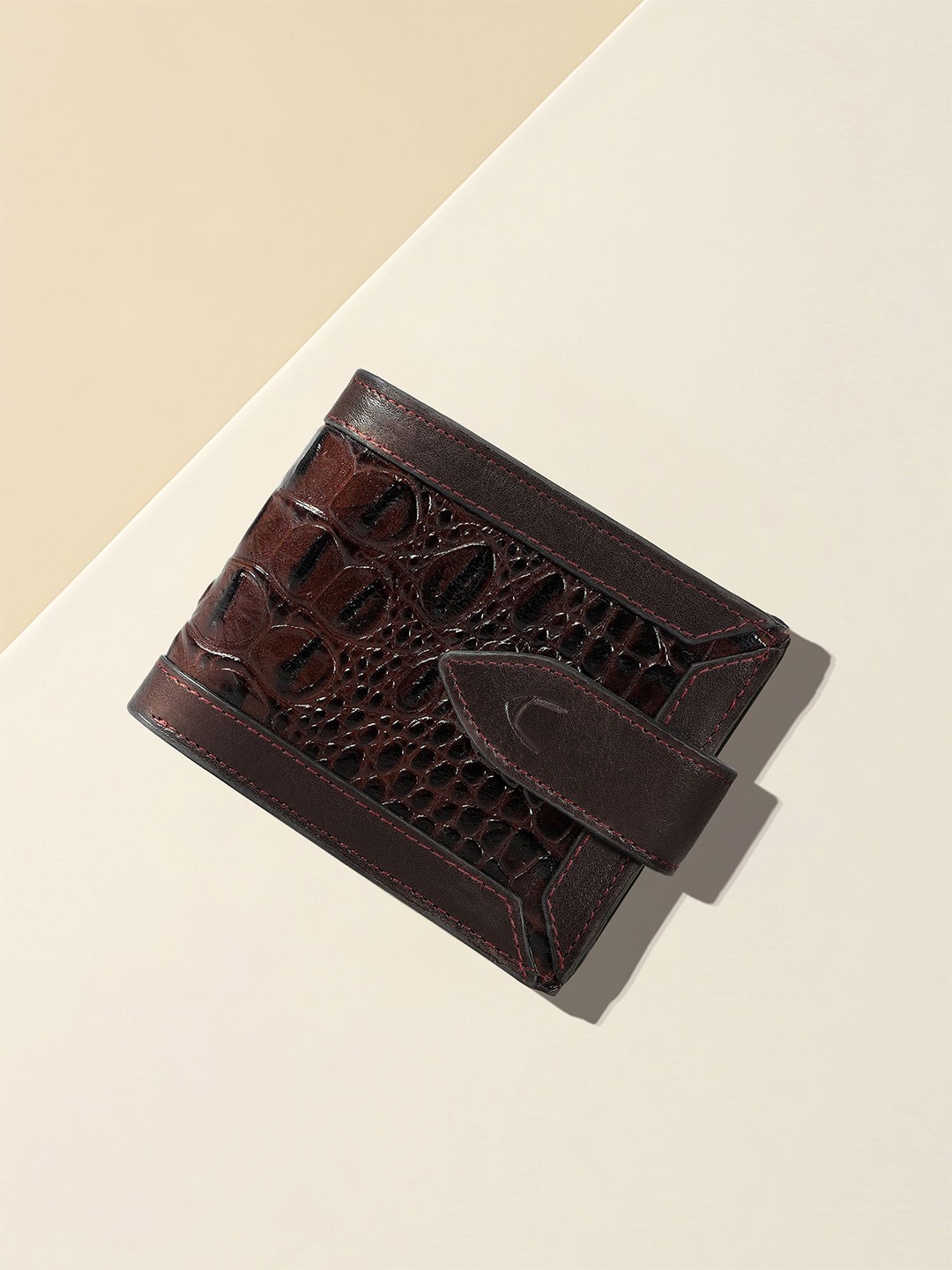 

Hidesign Men Printed Leather Two Fold Wallet, Brown