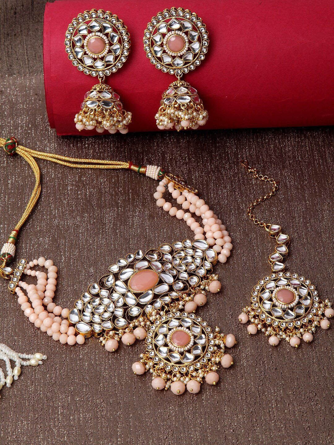 

Anouk Gold-Toned Kundan Studded And Beaded Jewellery Set