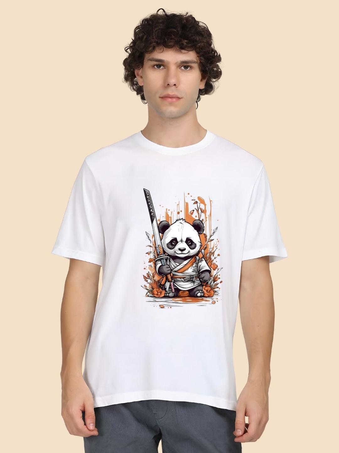 

SZN Men Graphic Printed Round Neck Cotton T-shirt, White