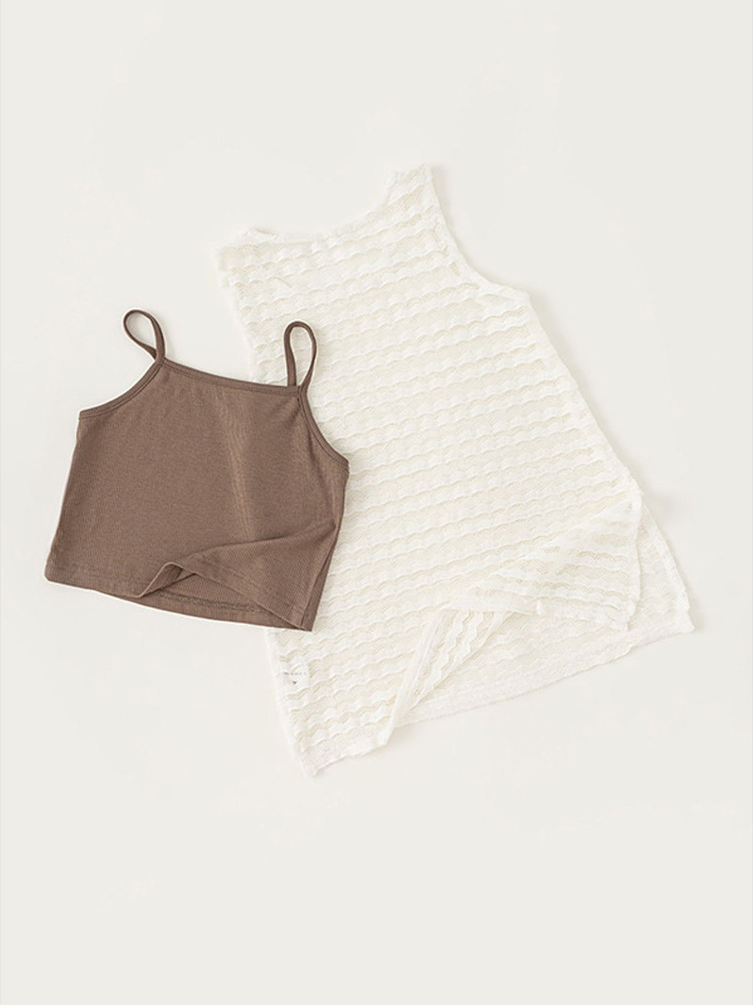 

LULU & SKY Girls A-Line Mini Dress With Tank Top, White