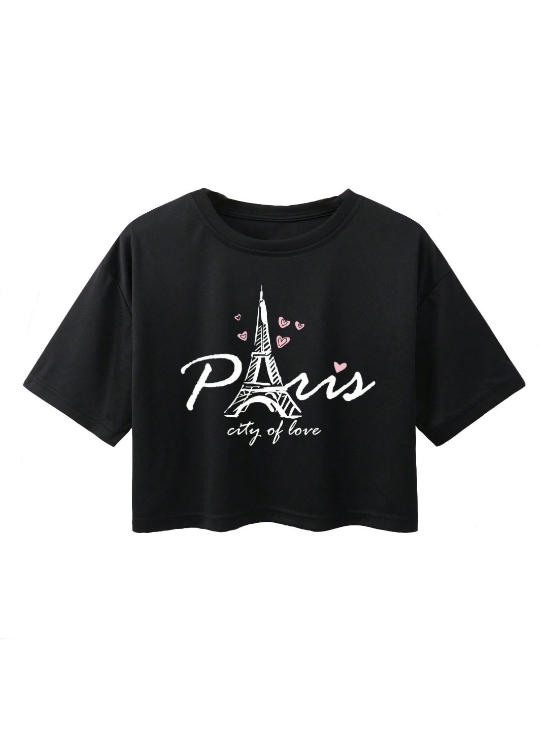 

KATECLO Women Graphic Printed Round Neck Cotton T-shirt, Black
