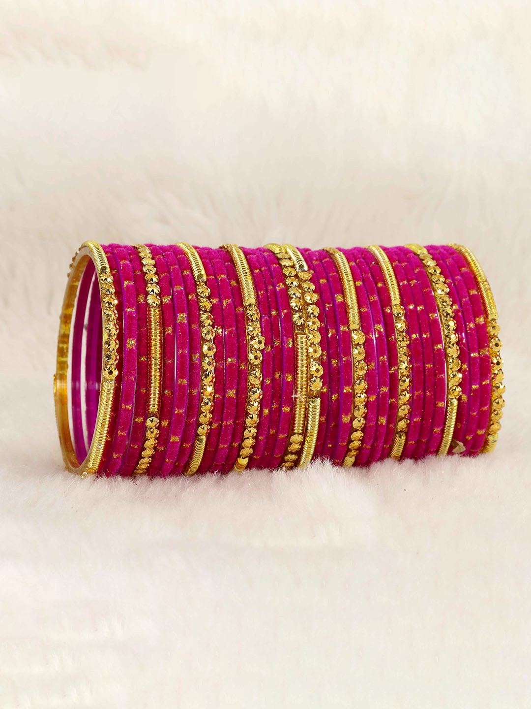 

ZULKA Set Of 34 Embellished Bangles, Magenta