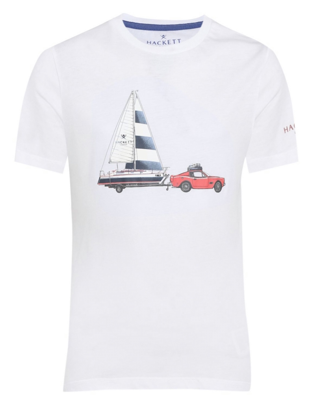 

HACKETT LONDON Boys Graphic Printed Round Neck Cotton T-shirt, White