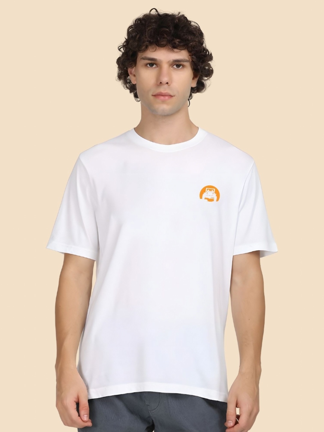 

SZN Men Graphic Printed Round Neck Cotton T-shirt, White