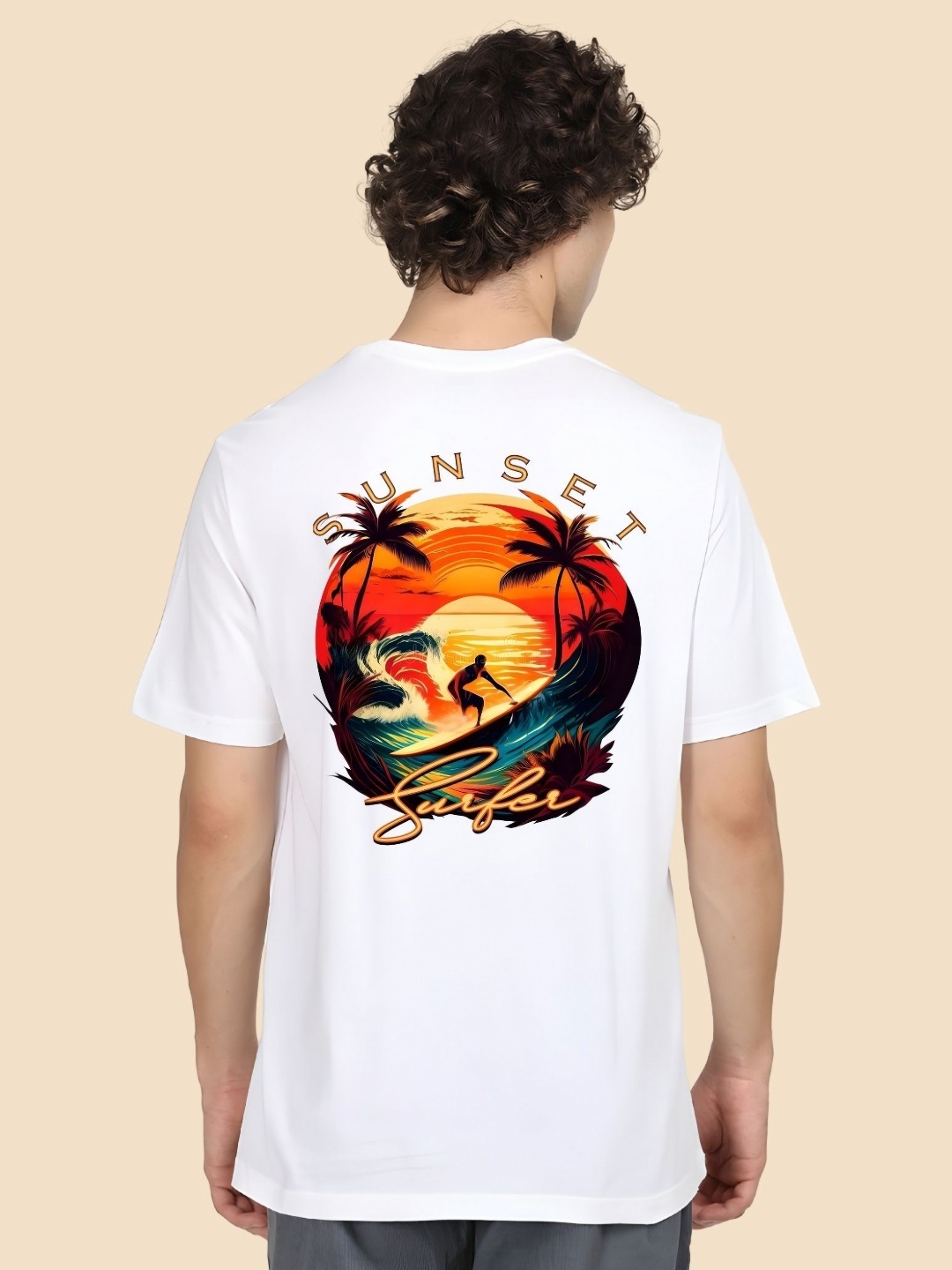 

SZN Men Graphic Printed Round Neck Relaxed Fit Cotton T-shirt, White