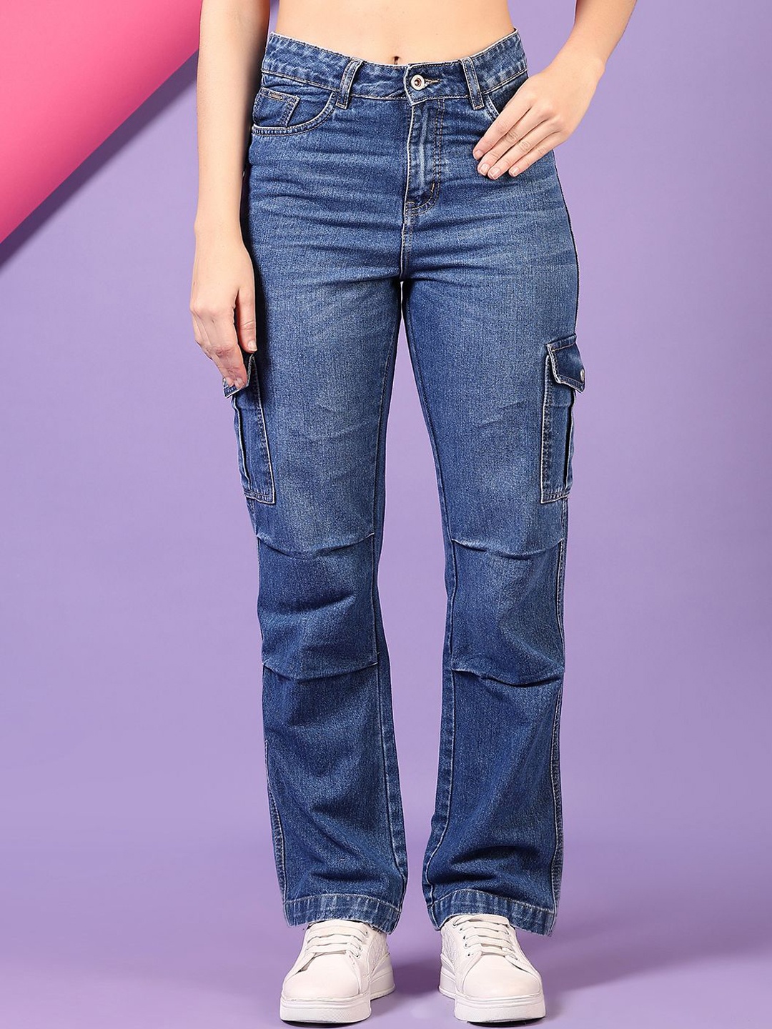 

V-Mart Women Cotton Light Fade Jeans, Blue