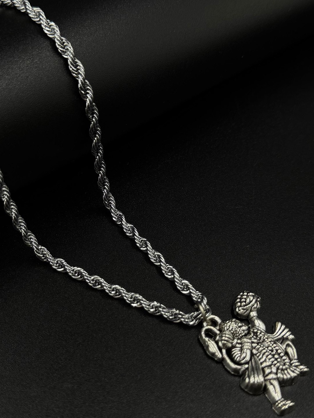 

AKLINA Silver-Plated Lord Hanuman Contemporary Shaped Pendants with Chains