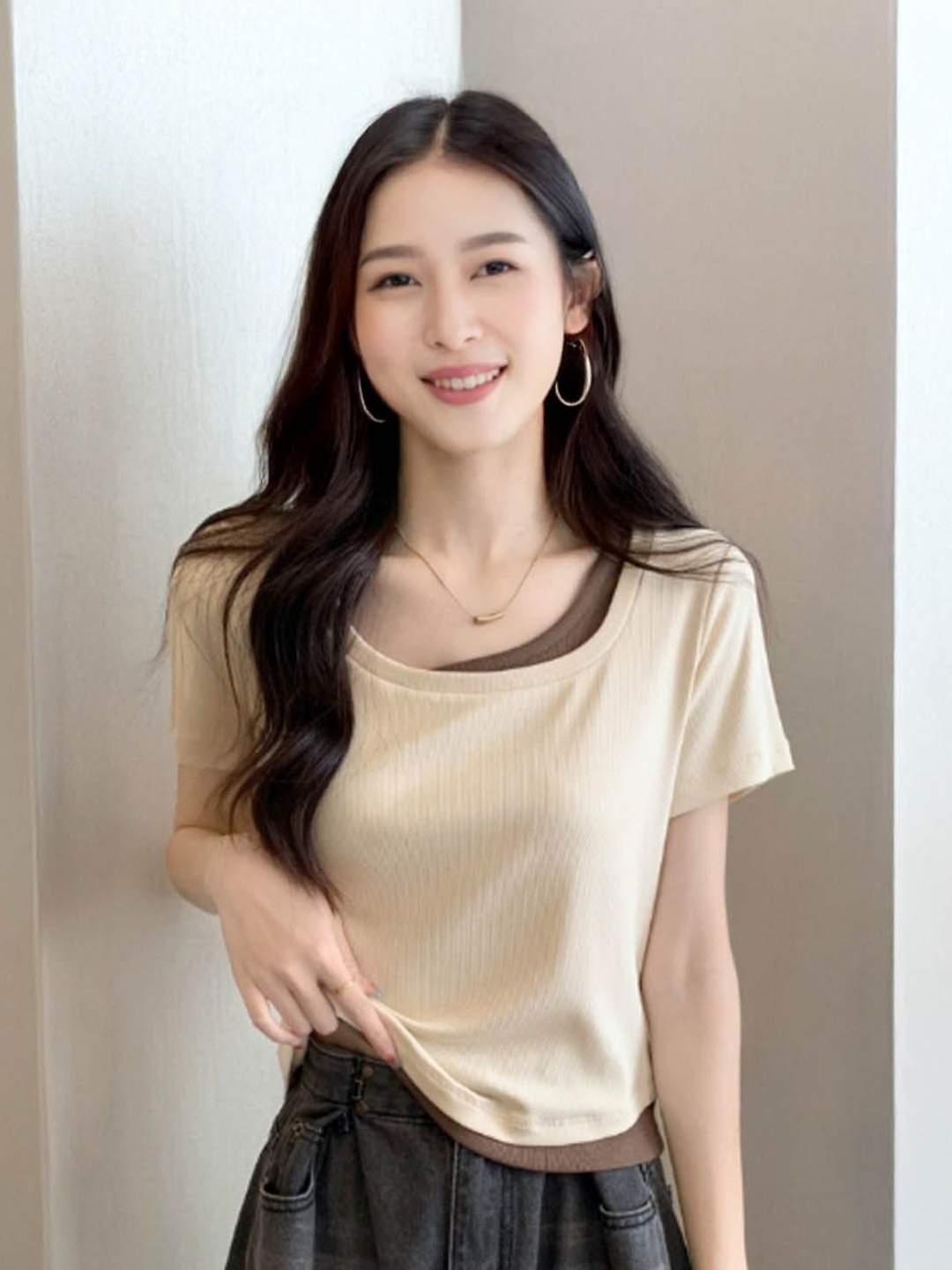 

StyleCast Top, Beige