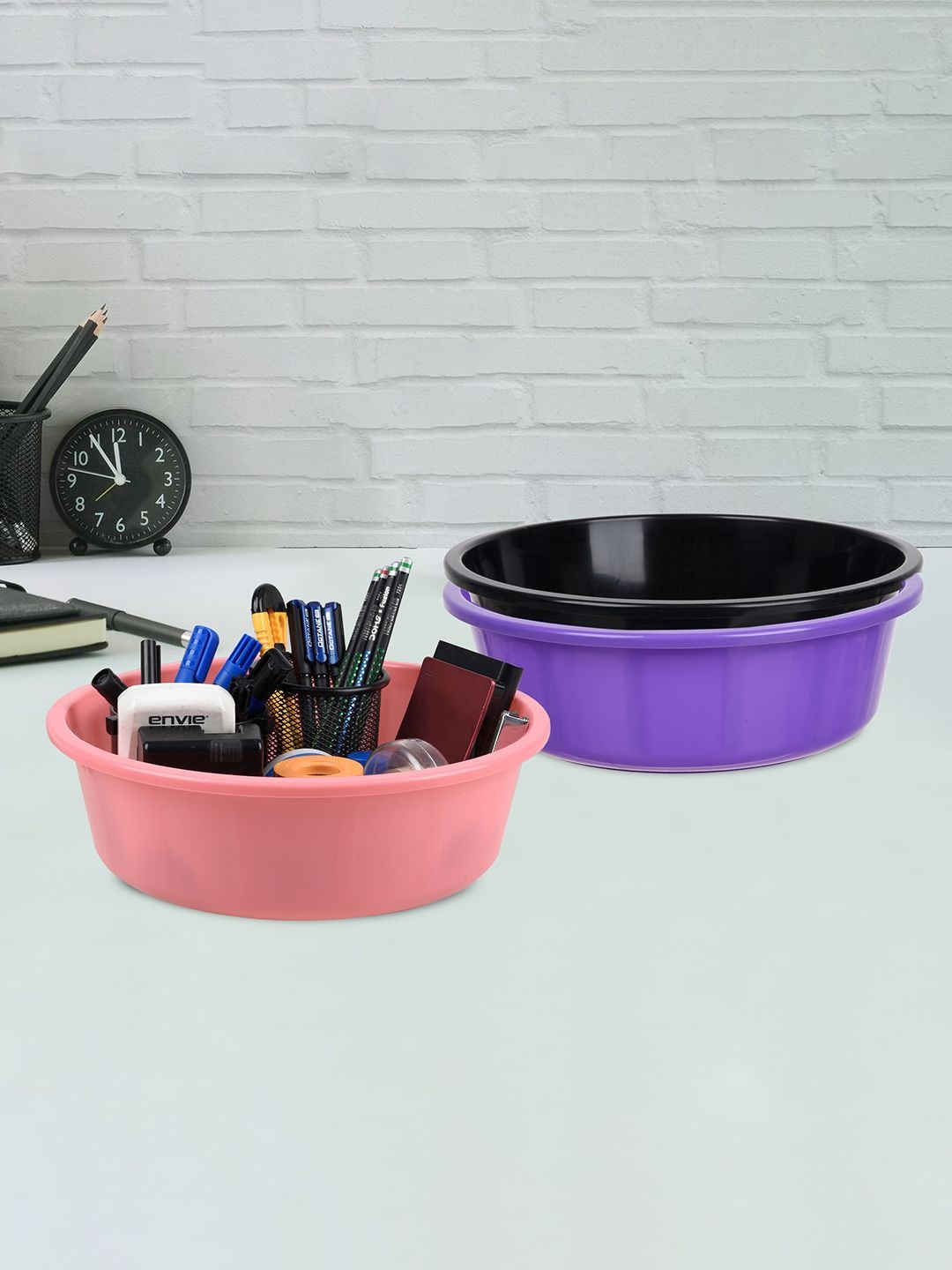 

Kuber Industries Purple and Black 3 Pieces Multi-Utility Organisers