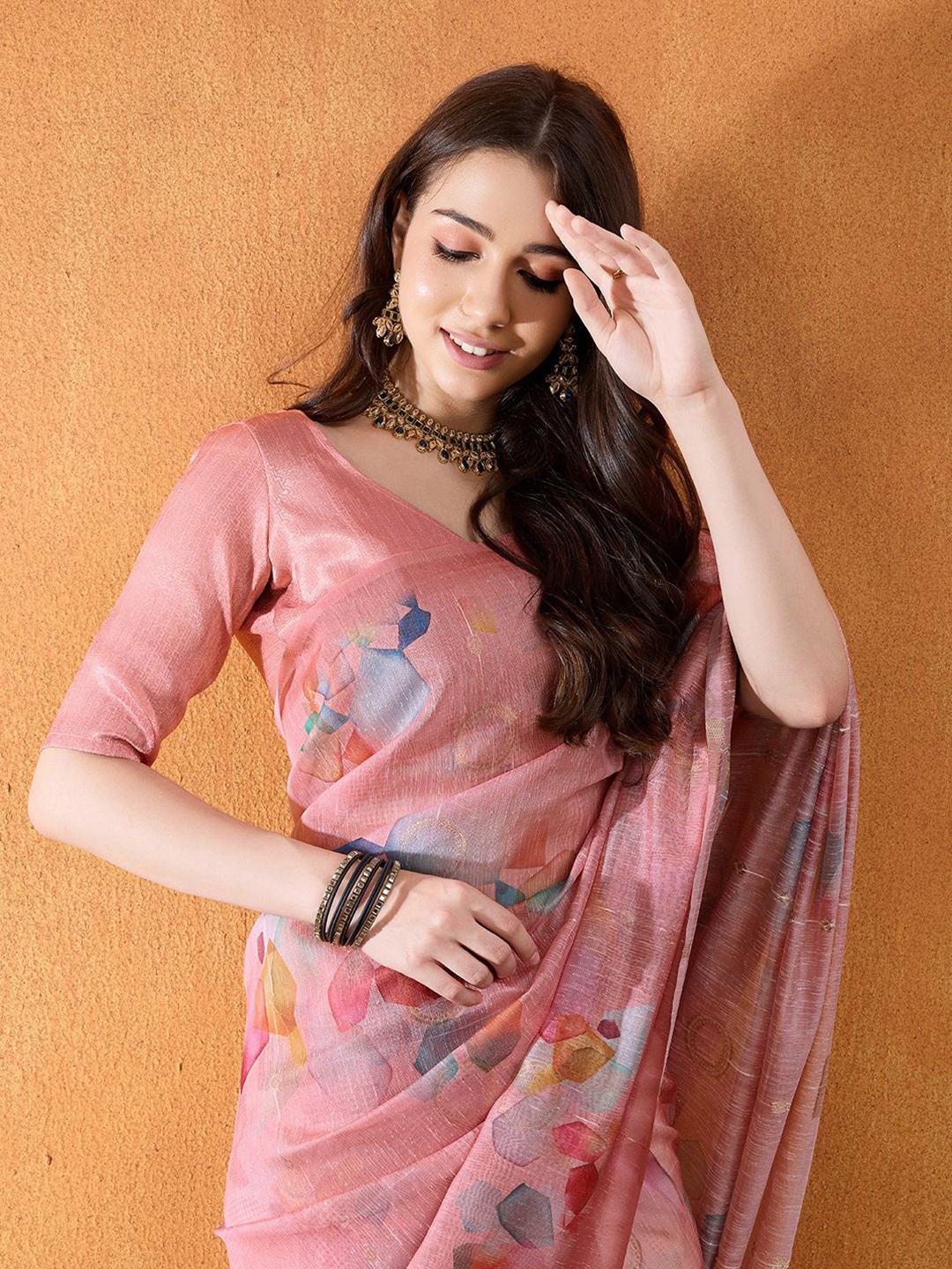 

Mantrotsav Saree, Peach