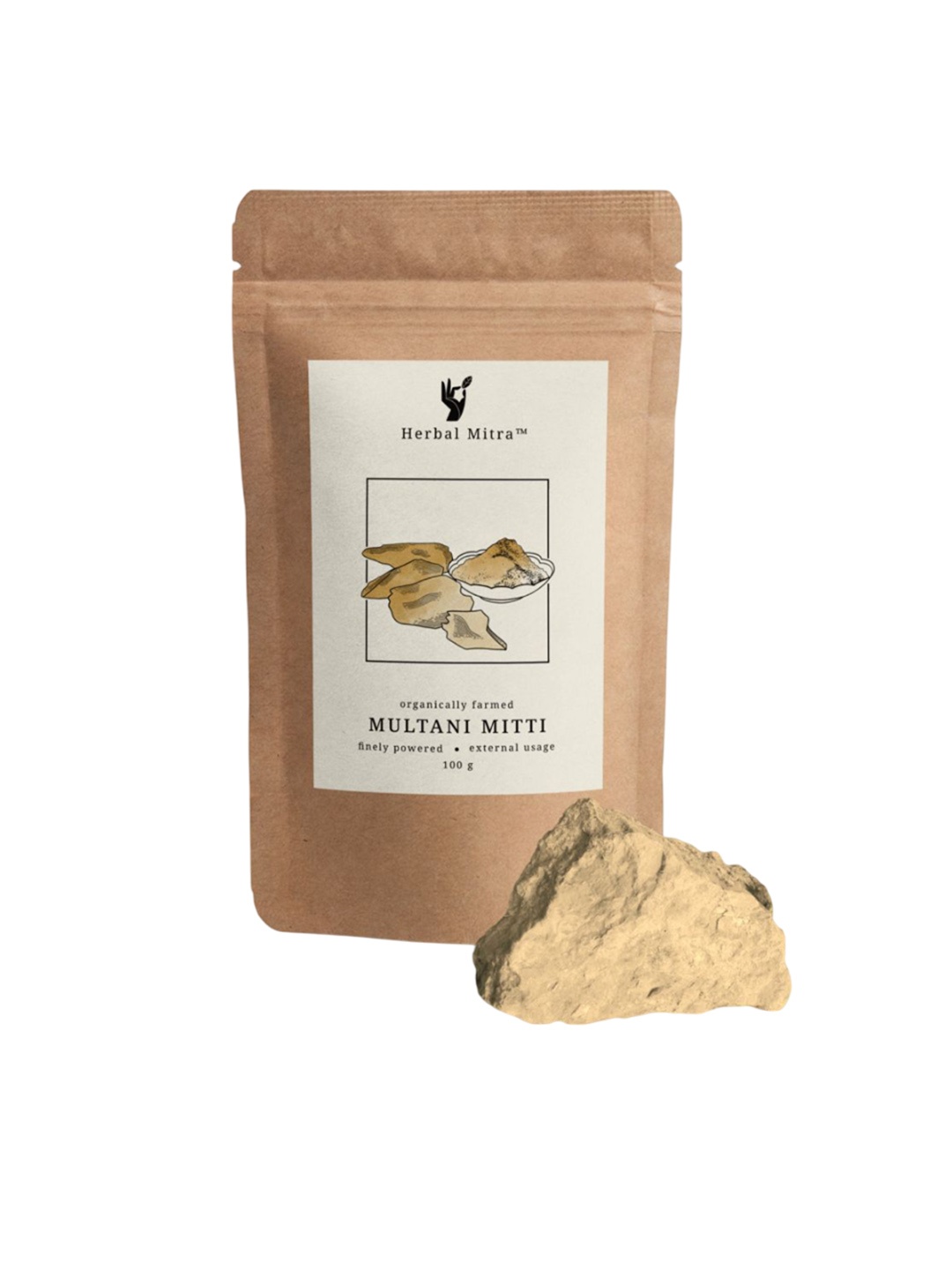 

Herbal Mitra Pure Multani Mitti Powder Face Pack -100g, Brown