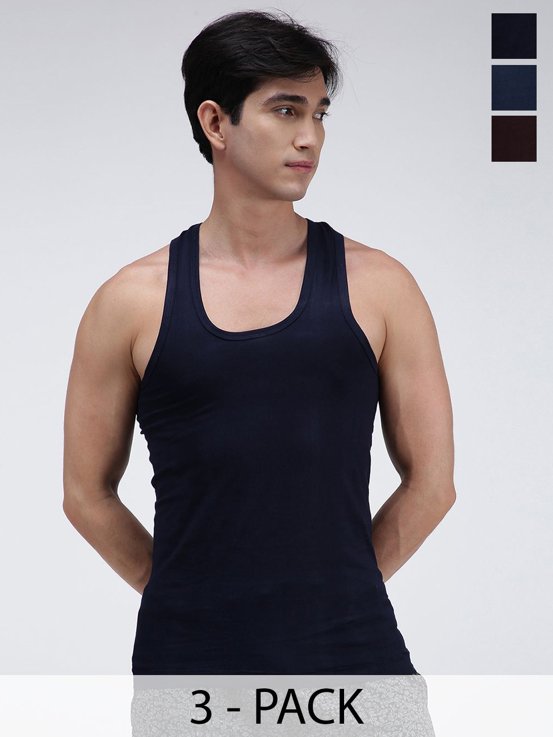 

AMUL COMFY Pack Of 3 Pure Cotton Undershirt Innerwear Vests AC-CVESTRN-NY-AF-CB-XS-3PC, Coffee brown