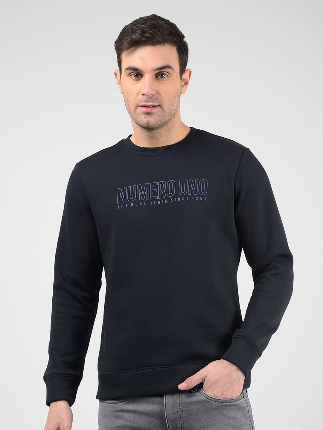 

Numero Uno Men Printed Sweatshirt, Navy blue