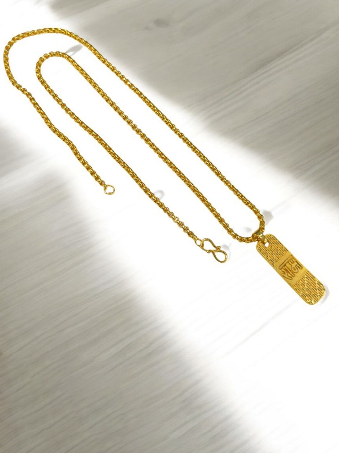 

AKLINA Unisex Gold-Plated God Pendant With Chain