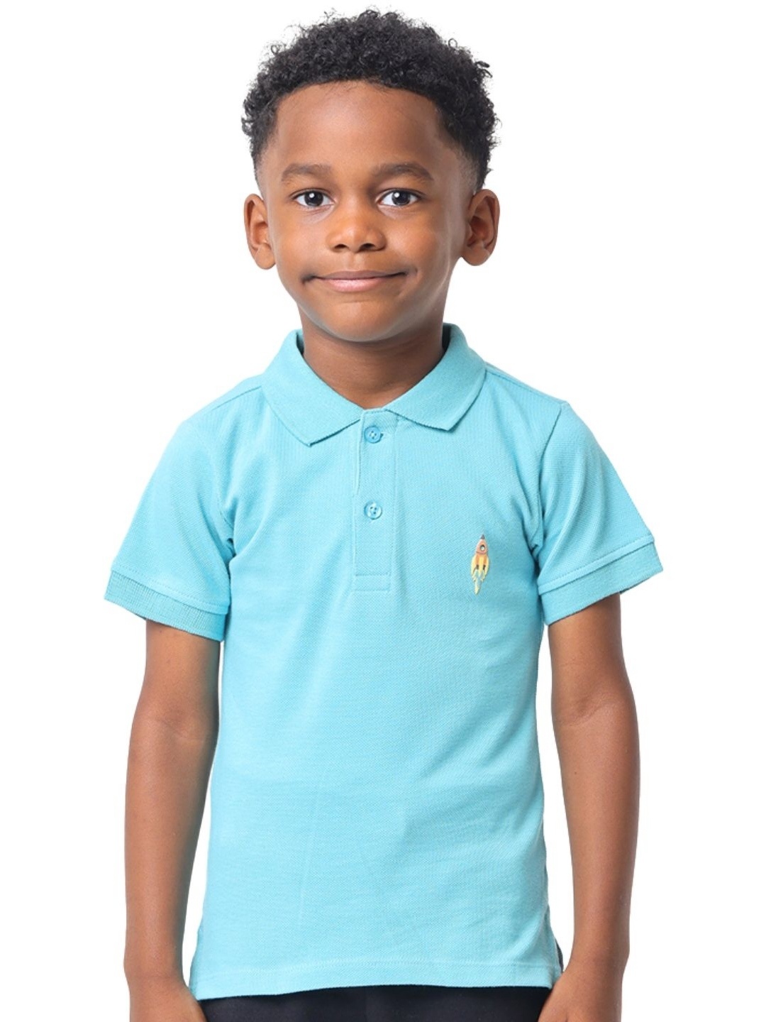 

Nuego Kids Boys Bio Finish Solid Polo Collar Cotton T-shirt, Turquoise blue